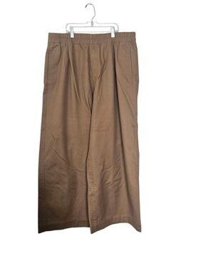 LOFT Camel Elastic Waist Wide Leg Pants Size XL